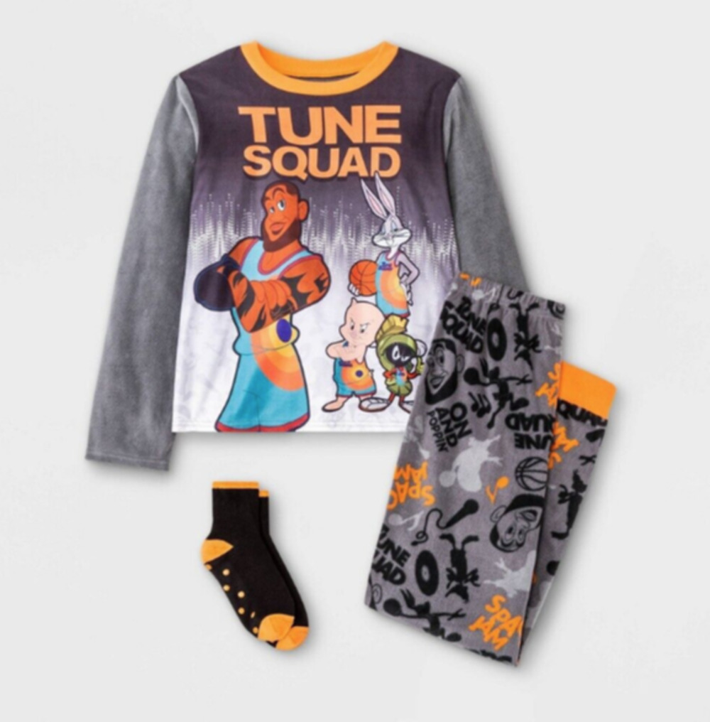 Space Jam Tune Squad 2pc Cozy Pajama Set with Socks Boys Medium (8)
